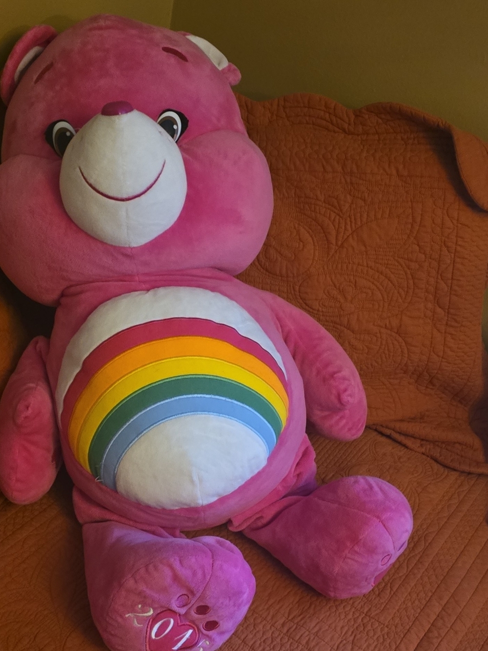 Pink Rainbow Belly Plush Care Bear Stuffed Toy 2015- Kids Toys